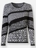 WITT WEIDEN Langarm-Pullover in schwarz-weiß-gemustert