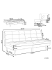 Beliani 3-Sitzer Sofa RONNE in Grau/Braun - (W) 180 x (H) 76 x (L) 95 cm