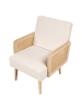 Beliani Sessel HOJBY in Beige/Braun - (W) 61 x (H) 82 x (L) 74 cm