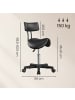 SONGMICS Arbeitshocker Activo in Schwarz - (B)56 x (H)82.5x (T)56 cm