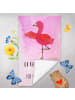 Mr. & Mrs. Panda Gästehandtuch Flamingo Yoga mit Spruch in Aquarell Pink