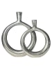 FineBuy Blumentopf in Silber / Aluminium / 35x7x45