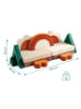 relaxdays 18tlg. Kinder-Spielsofa Set "Samt" in Bunt  - (B)194 x (H)53 x (T)66 cm
