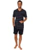NORMANN Shorty Pyjama kurzarm Ringel Design - 46247 in marine