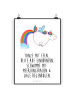 Mr. & Mrs. Panda Poster Einhorn Fliegendes Pferd mit Spruch in Weiß