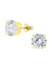 Alexander York Ohrstecker ZIRCONIA CUBE 8 mm in Gold aus 925 Sterling Silber, 2-tlg.