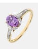 Diamant L'éternel Ring aus 375 Gelbgold mit Diamant mit Amethyst
