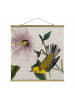 WALLART Stoffbild mit Posterleisten - Vogel auf Leinen Gelb I in Gelb