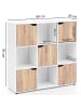 KADIMA DESIGN Sideboard MASSA 89 x 91 x 29 cm Bücherregal mit 9 Fächern Sonoma,
