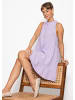 SASSYCLASSY Ärmelloses Musselin Kleid mit Volants und floralem Print in Flieder