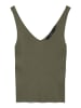 Vero Moda Einfarbig Geripptes Struktur Top mit V-Ausschnitt VMGLORY in Olive