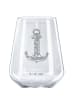 Mr. & Mrs. Panda Weinglas Anker Blau ohne Spruch in Transparent