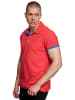 Rusty Neal Kontrast Polo Pique Shirt Regular Fit in Koralle / Blau