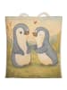 Mr. & Mrs. Panda Einkaufstasche Pinguine trösten Design ohne Spruch in Weiß