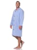 NORMANN Langarm Nachthemd gewebt - 88888 in hellblau