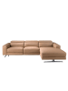 Angel Cerdá Relax Chaiselongue Sofa 6287 in Braun / Stahl – (B)305 x (H)100 x (T)170 cm
