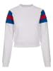 Urban Classics Sweater in white/brightblue/firered