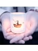 Mr. & Mrs. Panda Windlicht Klein Pinguin Angelboot ohne Spruch in Transparent
