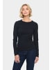 SAINT TROPEZ Langarm-Bluse AsterSZ Slim fit in Black
