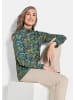 GOLDNER Kurzgröße:  Longsleeve, Allover-Print, Stehkragen in smaragd / gemustert