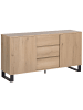 Beliani Sideboard ELDA in Braun/Schwarz - (W) 145 x (H) 76 x (L) 39 cm