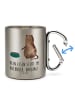 Mr. & Mrs. Panda Campingtasse Katze Fressen mit Spruch in Silber