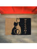 relaxdays Fußmatte "Katzen" in Natur/ Schwarz - (B)60 x (T)40 cm