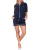NORMANN Kurzarm Schlafanzug Shorty Pyjama Klassische Optik - 87383 in marine