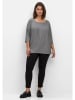 sheego Shirt in schwarz-grau