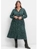 sheego Blusenkleid in tiefgrün-gemustert