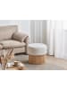 Beliani Pouf RICHEY in Weiß/Braun - (W) 50 x (H) 46 x (L) 50 cm