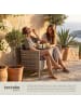 tectake Rattan-Gartensitzbank, 2-Sitzer, 133 x 63 x 84 cm, 6-cm-Polster