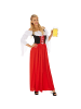 tectake Tailliert gearbeitetes Dirndl mit langem Rock, schwarz/rot