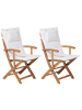 Beliani 2er-Set Sessel MAUI in Braun/Weiß