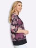 Sieh an! Longshirt in fuchsia-schwarz-bedruckt