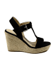 Divine Factory Sandalen mit Keilabsatz Schwarz