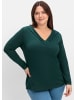sheego by Joe Browns Langarmshirt in tiefgrün