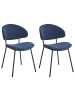 Beliani 2er-Set Esszimmerstuhl KIANA in Blau/Schwarz