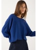 More & More weiter Feinstrickpullover, Fledermausärmel in college blue