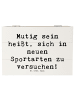 Mr. & Mrs. Panda holzkästchen Spruch Neue Sportart versuchen mit... in Weiß