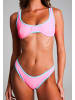 Moda Minx Bikinihose Contrast Binding Fixed Brazilian Bikini Bottom in Candy Pink