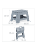 relaxdays 4 x Klapphocker in Hellgrau - (B)35 x (H)22 cm x (T)28 cm