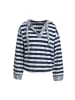 Smith&Soul BOXY INTERLOCK HOODIE STRIPED in Marine