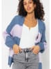 SASSYCLASSY Oversize Strick-Cardigan in jeansblau, flieder