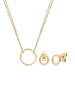 Elli Schmuckset 925 Sterling Silber Geo, Kreis in Gold