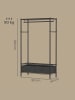 SONGMICS Garderobe Dalten in Schwarz - (B)90 x (H)180 x (T)40 cm