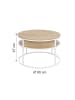 relaxdays Couchtisch in Beige/ Weiß - (H)47 x Ø 80 cm