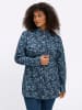 sheego by Joe Browns Cord-Bluse in dunkelblau-aquamarin-gemustert