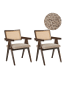 Beliani 2er-Set Esszimmerstuhl AVA in Beige/Braun