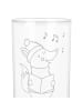 Mr. & Mrs. Panda Wasserglas Fuchs Sänger mit Spruch in Transparent